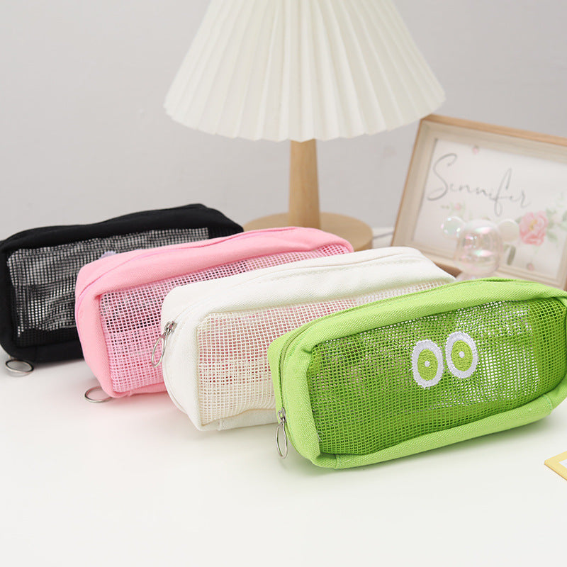 Wholesale Large Eye Mesh Canvas Pen Bags